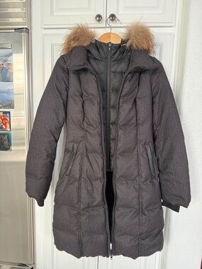 Soia & Kyo DELPHIE BLACK WINTER DOWN COAT WITH FUR HOOD